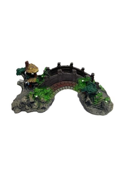 Grote foto brug met hut 10.5 cm aquarium decoratie as 174 dieren en toebehoren vissenkommen