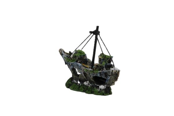 Grote foto scheepwrak 12 cm aquariumdecoratie as 190 dieren en toebehoren vissenkommen