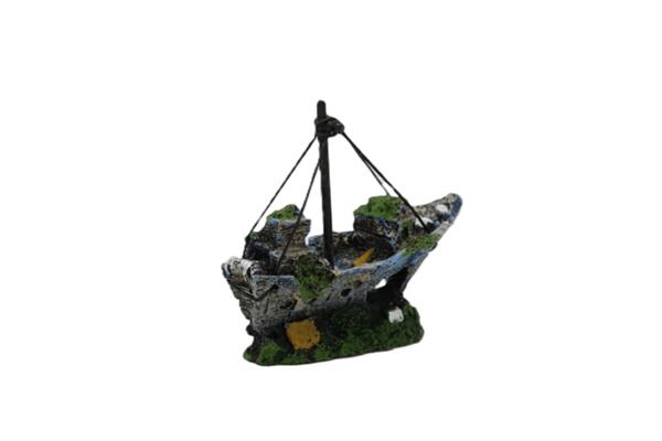 Grote foto scheepwrak 12 cm aquariumdecoratie as 190 dieren en toebehoren vissenkommen
