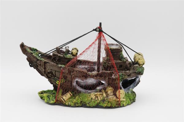 Grote foto scheepswrak 18cm aquariumdecoratie as 191 dieren en toebehoren vissenkommen