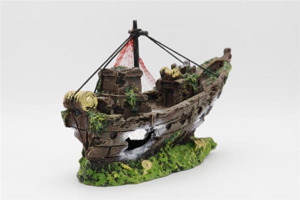 Grote foto scheepswrak 18cm aquariumdecoratie as 191 dieren en toebehoren vissenkommen