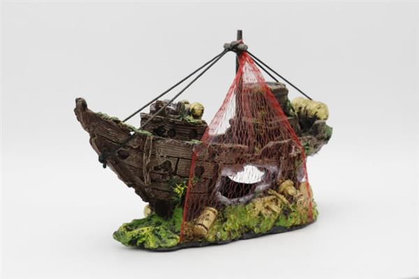 Grote foto scheepswrak 18cm aquariumdecoratie as 191 dieren en toebehoren vissenkommen