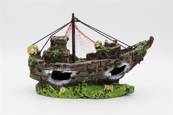 Grote foto scheepswrak 18cm aquariumdecoratie as 191 dieren en toebehoren vissenkommen