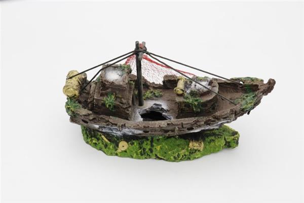 Grote foto scheepswrak 18cm aquariumdecoratie as 191 dieren en toebehoren vissenkommen