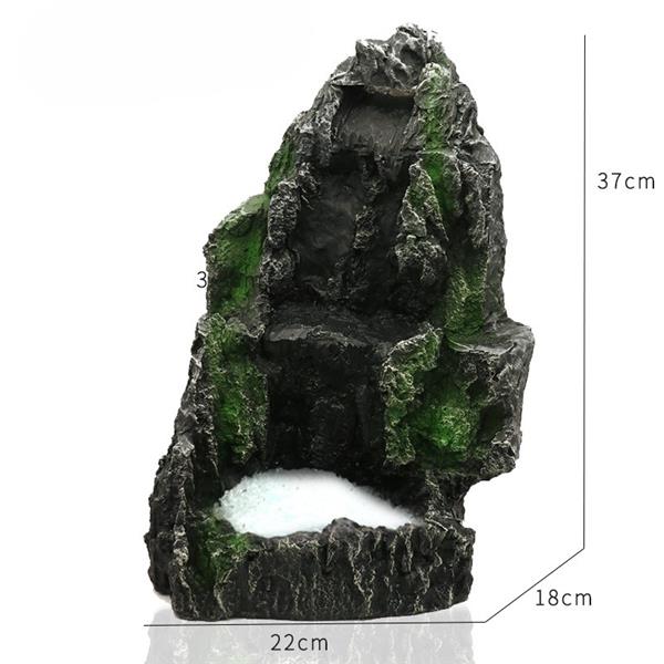 Grote foto rots met waterval 37cm aquariumdecoratie as 310 dieren en toebehoren vissenkommen