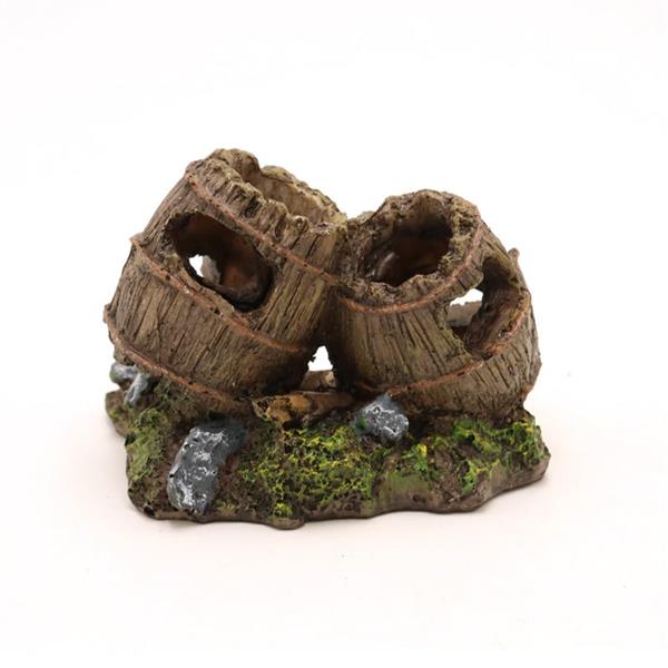 Grote foto houten tonnen 9 cm aquariumdecoratie as 197 dieren en toebehoren vissenkommen