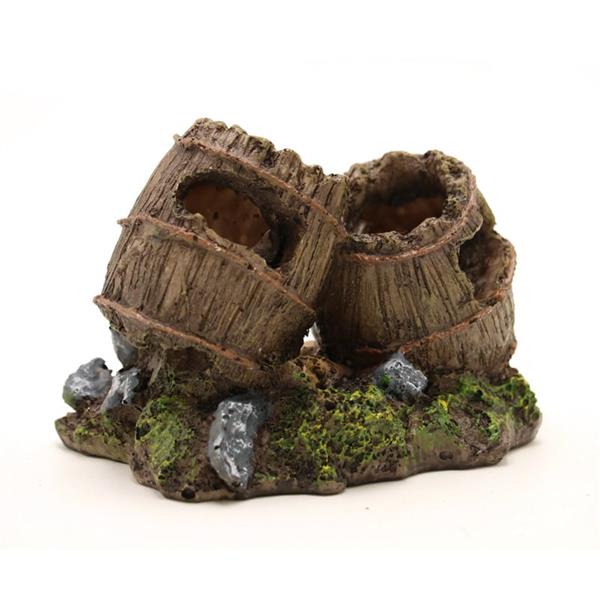 Grote foto houten tonnen 9 cm aquariumdecoratie as 197 dieren en toebehoren vissenkommen