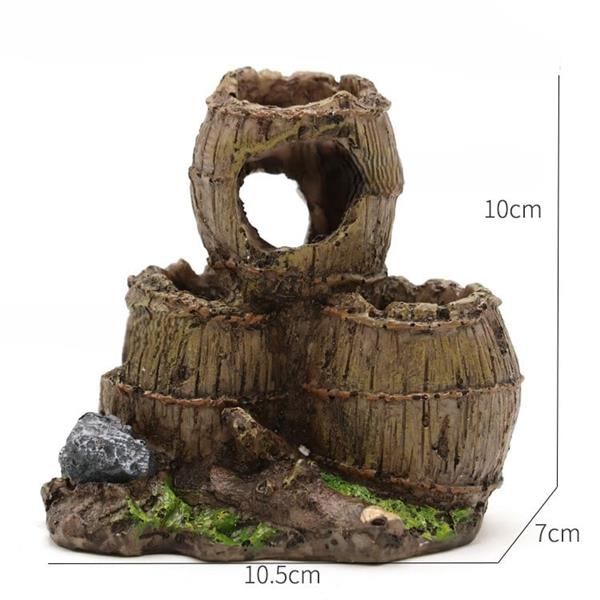 Grote foto houten tonnen 10cm aquariumdecoratie as 198 dieren en toebehoren vissenkommen