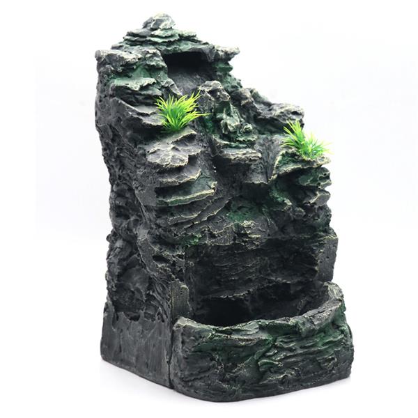 Grote foto rots met waterval 32 cm aquariumdecoratie as 313 dieren en toebehoren vissenkommen