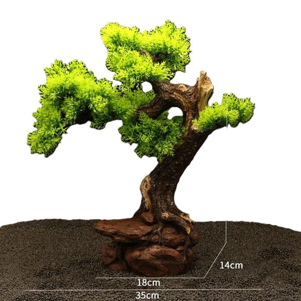 Grote foto bonsaiboom 40 cm aquariumdecoratie as 208 dieren en toebehoren vissenkommen