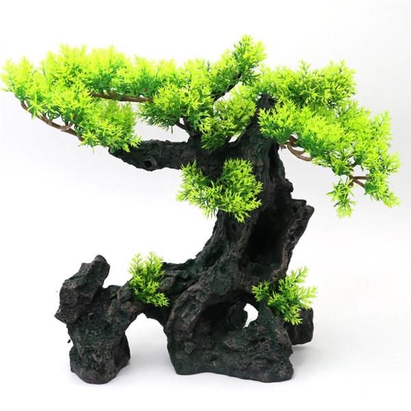 Grote foto bonsaiboom 28cm aquariumdecoratie as 209 dieren en toebehoren vissenkommen