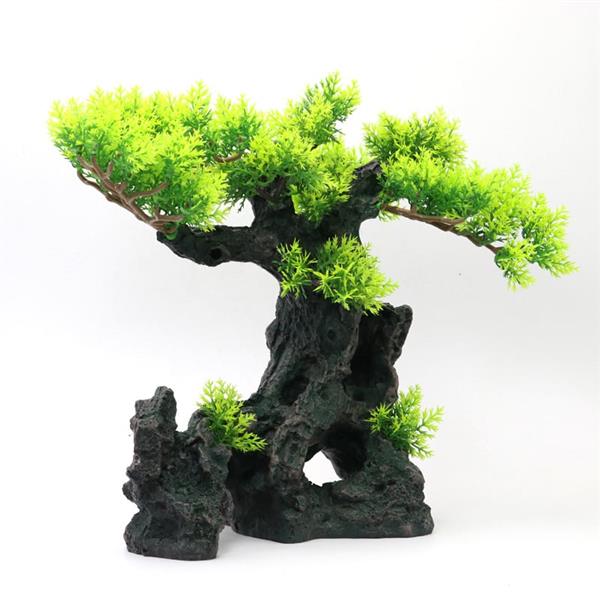 Grote foto bonsaiboom 28cm aquariumdecoratie as 209 dieren en toebehoren vissenkommen