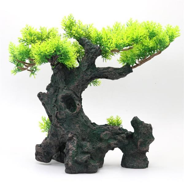 Grote foto bonsaiboom 28cm aquariumdecoratie as 209 dieren en toebehoren vissenkommen
