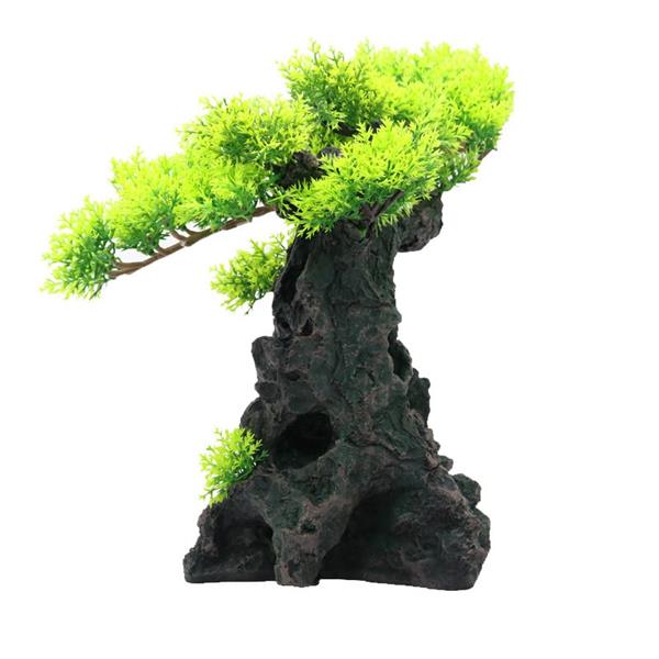 Grote foto bonsaiboom 28cm aquariumdecoratie as 209 dieren en toebehoren vissenkommen