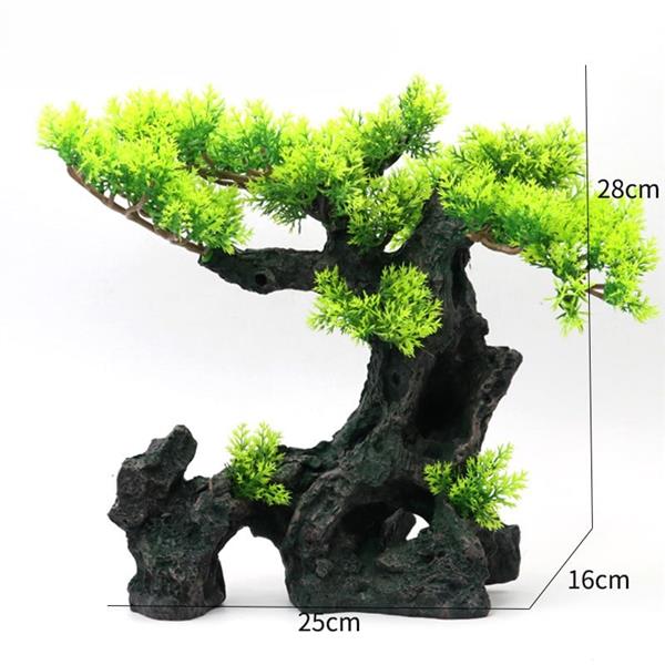 Grote foto bonsaiboom 28cm aquariumdecoratie as 209 dieren en toebehoren vissenkommen