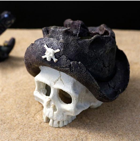 Grote foto aquarium decoratie piraten schedel met hoed as 217 dieren en toebehoren vissenkommen