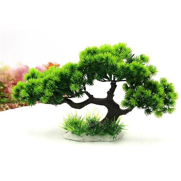 Grote foto bonsaiboom 35cm aquarium decoratie as 220 dieren en toebehoren vissenkommen