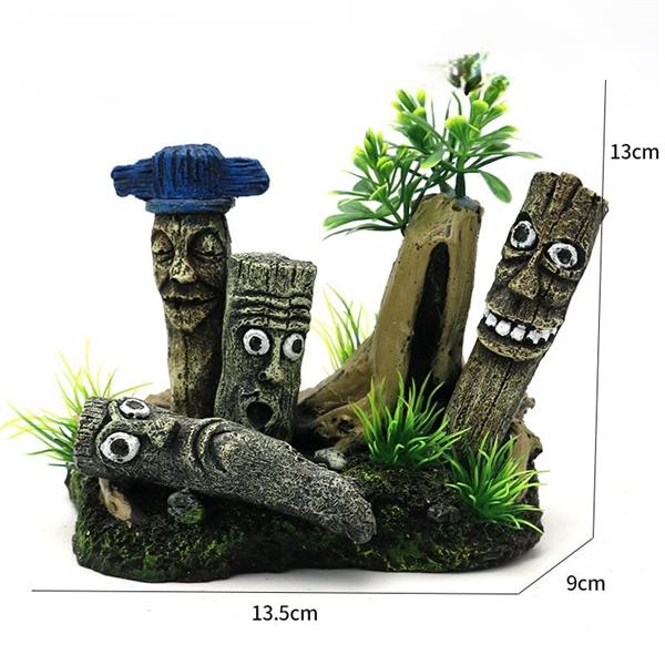 Grote foto totempalen 13cm aquariumdecoratie as 232 dieren en toebehoren vissenkommen