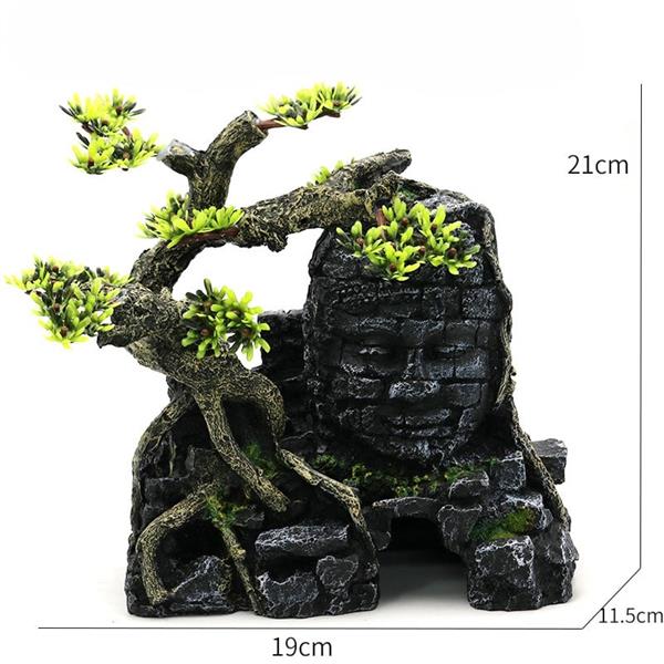 Grote foto boeddha kop 21cm aquariumdecoratie as 233 dieren en toebehoren vissenkommen