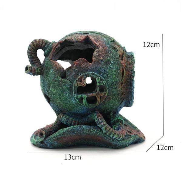Grote foto duikershelm 12cm aquariumdecoratie as 234 dieren en toebehoren vissenkommen