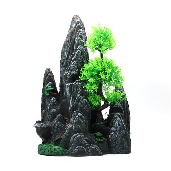 Grote foto rotsformatie met bonsai 40cm aquariumdecoratie as 243 dieren en toebehoren vissenkommen
