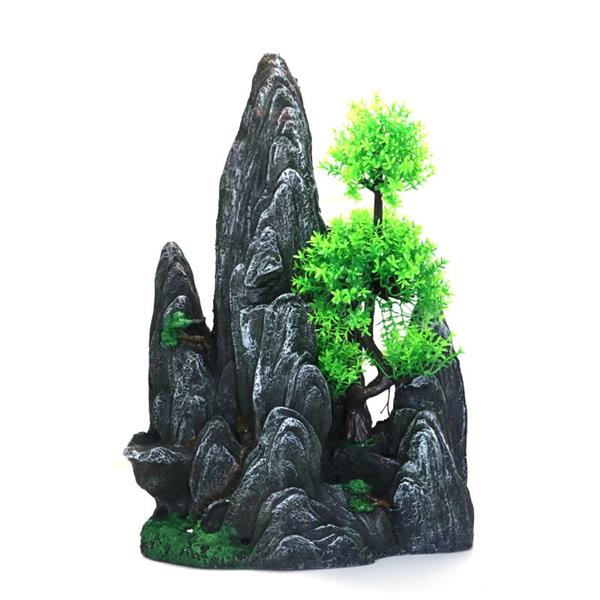 Grote foto rotsformatie met bonsai 40cm aquariumdecoratie as 243 dieren en toebehoren vissenkommen