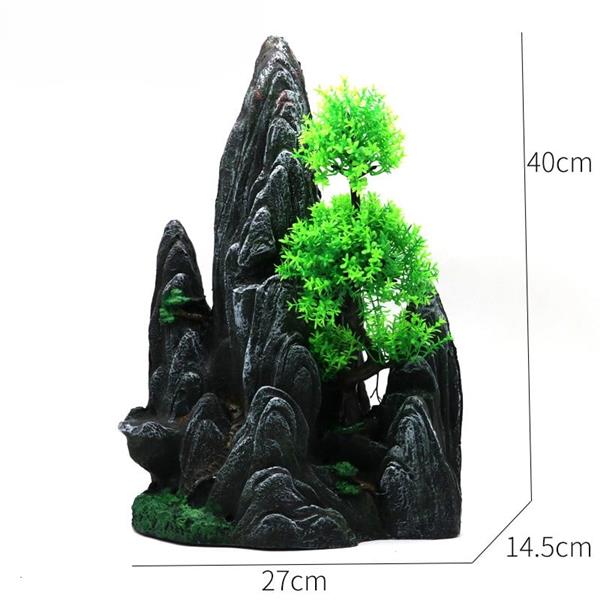 Grote foto rotsformatie met bonsai 40cm aquariumdecoratie as 243 dieren en toebehoren vissenkommen