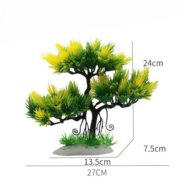 Grote foto bonsaiboom groen geel 24 cm aquariumdecoratie as 256 dieren en toebehoren vissenkommen