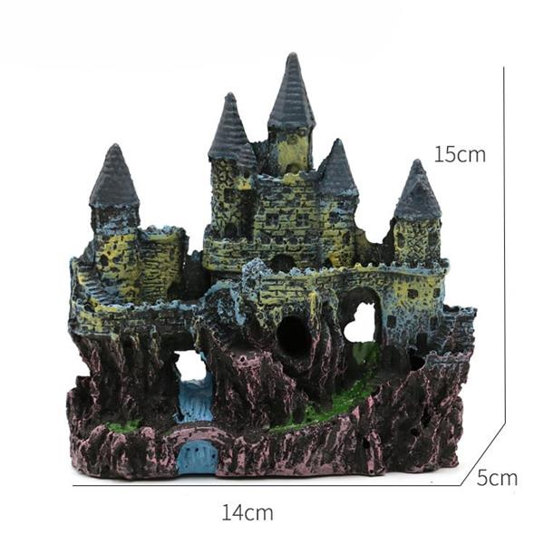 Grote foto kasteel 15cm aquariumdecoratie as 267 dieren en toebehoren vissenkommen