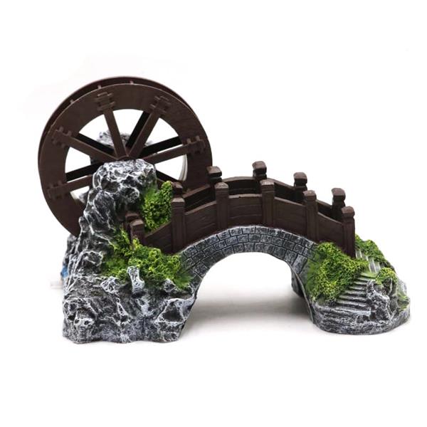Grote foto brug met watermolen luchtaansluiting 18 cm as 284 dieren en toebehoren vissenkommen