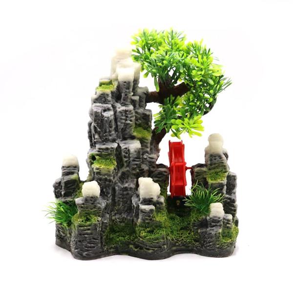 Grote foto ru ne met bonsai waterrad en luchtaansluiting as 291 dieren en toebehoren vissenkommen