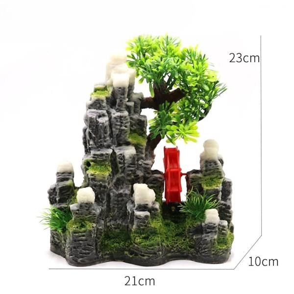 Grote foto ru ne met bonsai waterrad en luchtaansluiting as 291 dieren en toebehoren vissenkommen