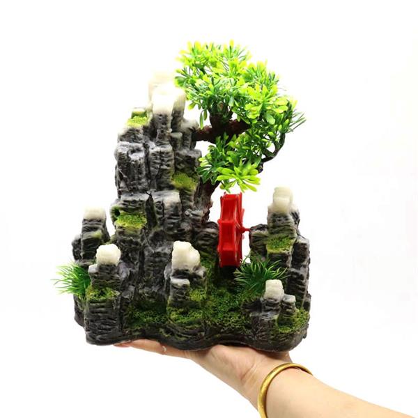 Grote foto ru ne met bonsai waterrad en luchtaansluiting as 291 dieren en toebehoren vissenkommen