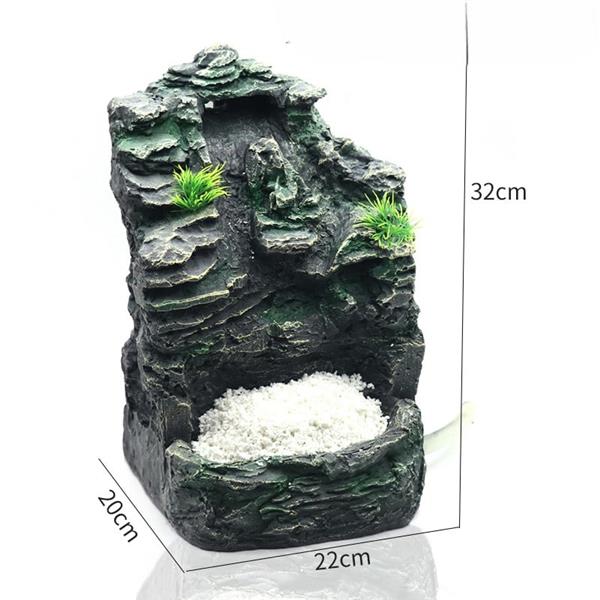 Grote foto rots met waterval 32 cm aquariumdecoratie as 313 dieren en toebehoren vissenkommen
