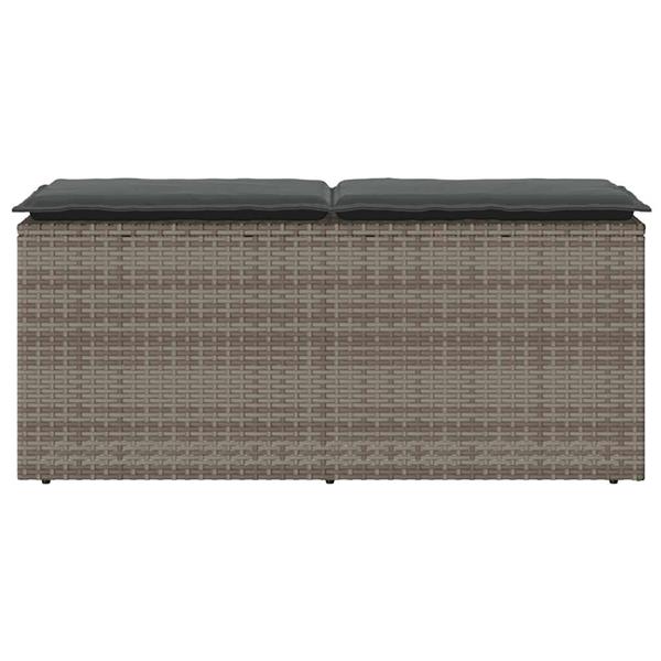 Grote foto vidaxl tuinbank met kussen 110x40x44 cm poly rattan grijs tuin en terras tuinmeubelen