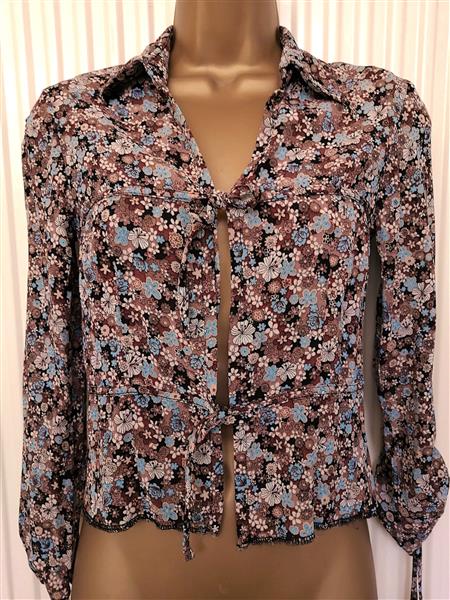 Grote foto frivole tuniekblouse in bruine tinten small kleding dames blouses en tunieken