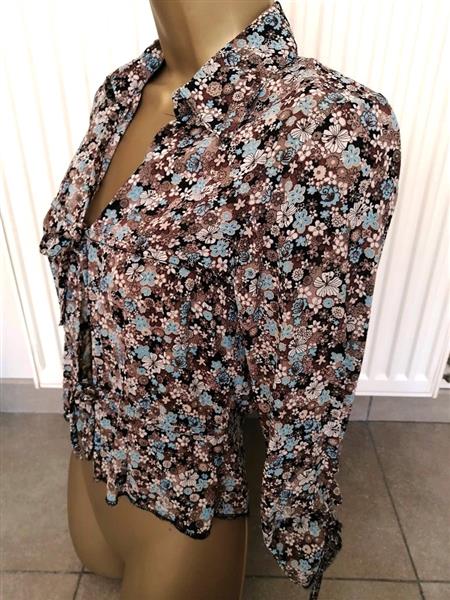 Grote foto frivole tuniekblouse in bruine tinten small kleding dames blouses en tunieken