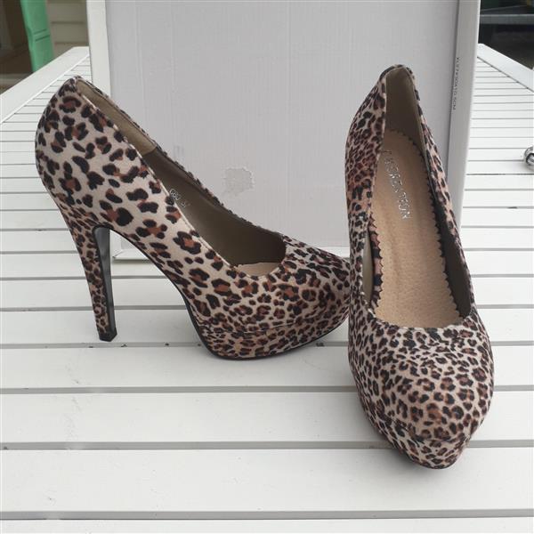 Grote foto pumps leopard kleding dames schoenen