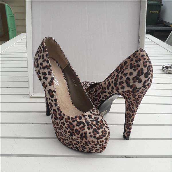 Grote foto pumps leopard kleding dames schoenen