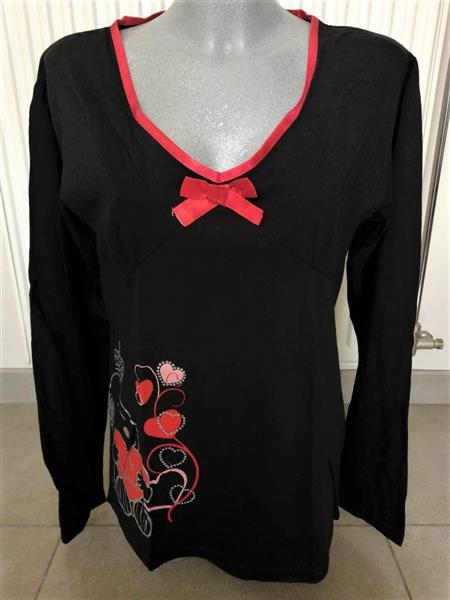 Grote foto vintage zwarte longsleeve met strass van snoopy kleding dames tops
