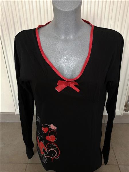 Grote foto vintage zwarte longsleeve met strass van snoopy kleding dames tops
