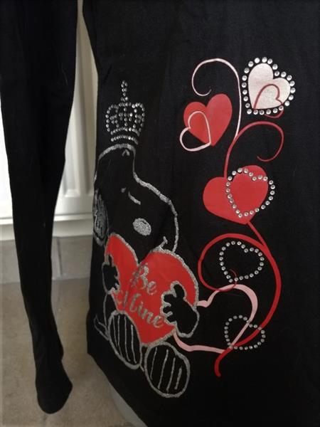 Grote foto vintage zwarte longsleeve met strass van snoopy kleding dames tops