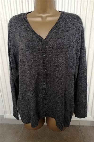 Grote foto antracietgrijs gemeleerde cardigan maat 48 50 kleding dames truien en vesten