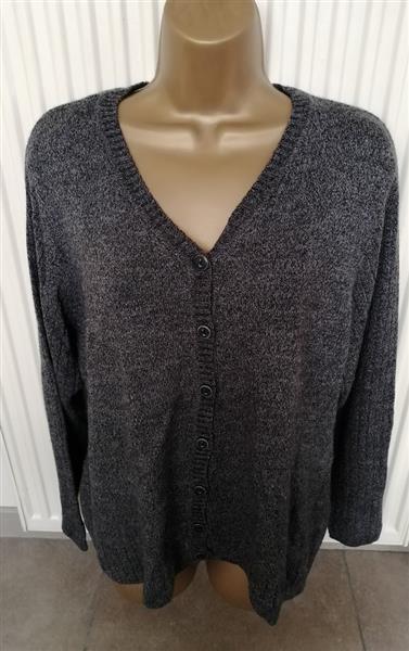 Grote foto antracietgrijs gemeleerde cardigan maat 48 50 kleding dames truien en vesten