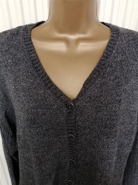 Grote foto antracietgrijs gemeleerde cardigan maat 48 50 kleding dames truien en vesten