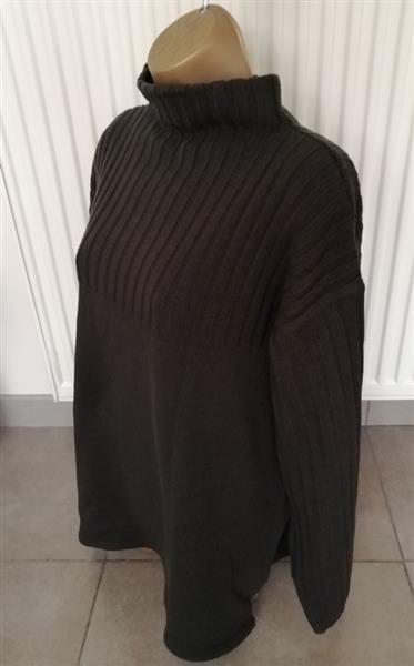 Grote foto trui met opstaande rolkraag in prachtig kakigroen kleding dames truien en vesten