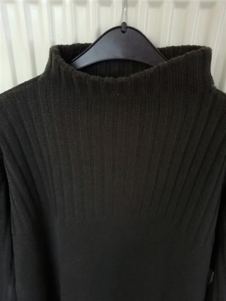 Grote foto trui met opstaande rolkraag in prachtig kakigroen kleding dames truien en vesten