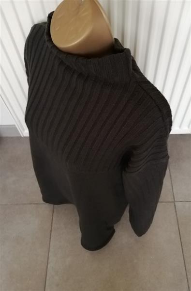 Grote foto trui met opstaande rolkraag in prachtig kakigroen kleding dames truien en vesten
