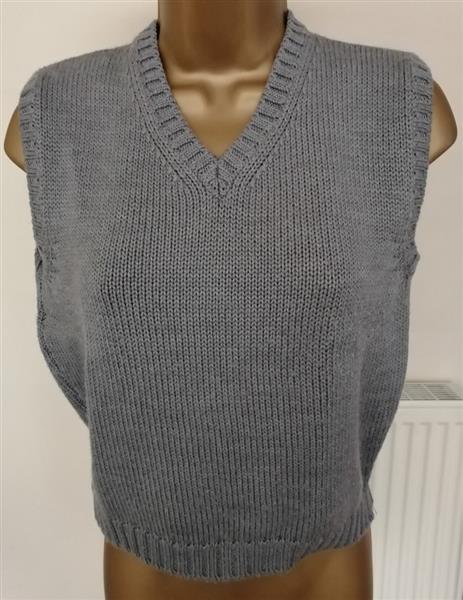 Grote foto knappe rookgrijze debardeur van benetton 38 kleding dames truien en vesten