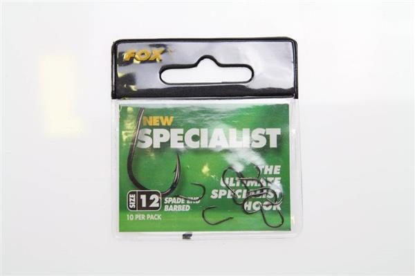Grote foto fox the ultimate specialist hook spade end barbed 10 st haken sport en fitness vissport